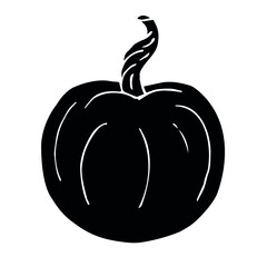 Poster - Vector hand drawn doodle sketch black pumpkin isolated on white background