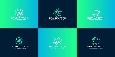 Poster - rotating technology logo, icon and business card design
