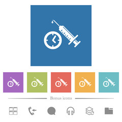 Canvas Print - Vaccination appointment flat white icons in square backgrounds