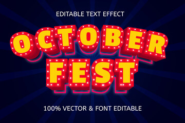 Wall Mural - october fest style carnival editable text effect