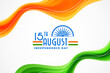 15th august independence day of india wavy flag background