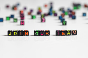 Join Our Team word on white background