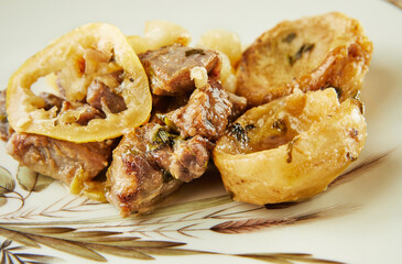 Poster - Lamb with lemon, artichokes and coriander stalks fried over low heat