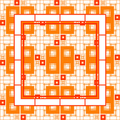 Fototapete -  scarf pattern design on white. Geometric ornament with frame, border. Bandanna, shawl, scarf, tablecloth design for textile fabric print 
