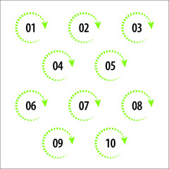 Colorful shape vector numbers. Colorful info-graphic numbers can be use to create presentation. Bullet points numbers one to ten.