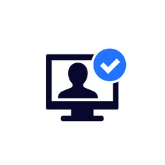 Canvas Print - webinar icon with a check mark