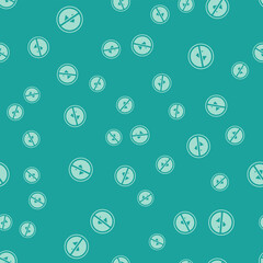 Canvas Print - Green Censored stamp icon isolated seamless pattern on green background. Vector