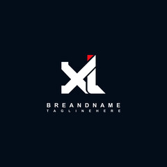 modern letter xl logo design with two colors