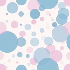 Wall Mural - Vector random geometric circle shape feminine blue pink color seamless pattern background. Modern kids fashion. Use for fabric, textile, cover, upholstery, interior decoration elements, wrapping.