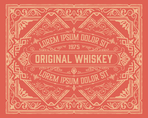 Wall Mural - Whiskey label with old frames