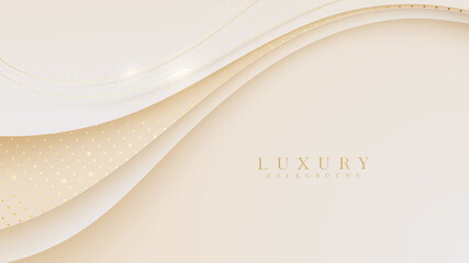 Luxury golden curve line background. Modern cover design. invitation card template concept. Vector illustration.