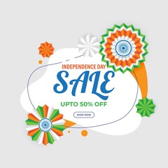 Wall Mural - vector illustration for Indian independence sale banner-15th august