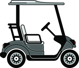 Wall Mural - Nice golf cart icon Vector design isolated on white background Golf trolley emblem