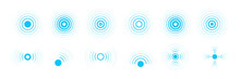 Radar Vector Icons. Signal Concentric Circles. Sonar Sound Waves Isolated On White Background. Fat Style Vector Illustration EPS 10.