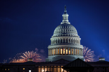 Fireworks over the United States Capitol on July 4, 2021.