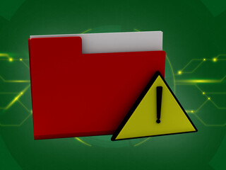 Poster - Malware folder icon. Isometric of Malware folder 3d icon for web design isolated
