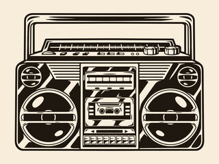 Wall Mural - Retro audio cassette tape recorder