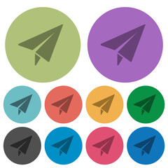 Sticker - Paper plane color darker flat icons