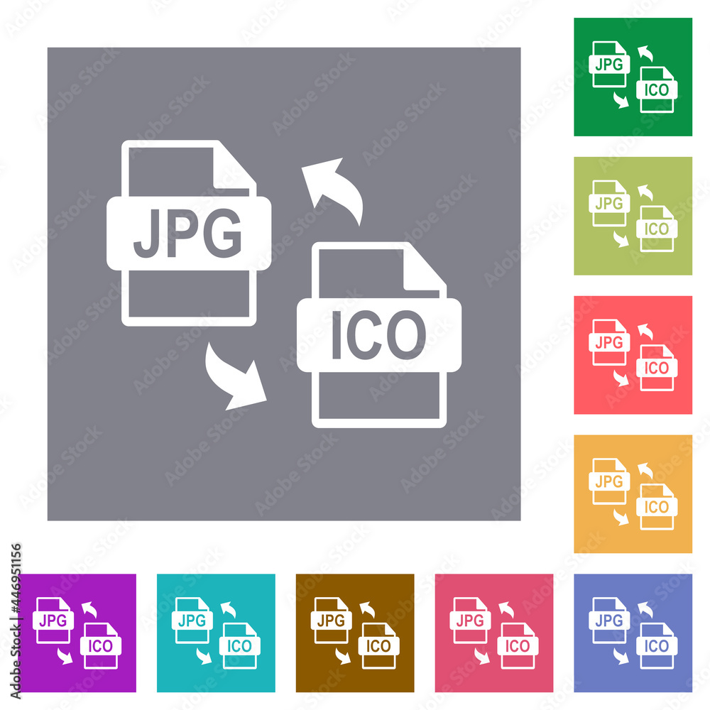 JPG ICO file conversion square flat icons Stock Vector | Adobe Stock