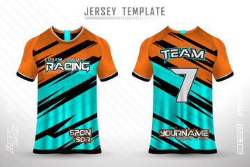 Front back tshirt design. Sports design for football, racing, cycling, gaming jersey vector.