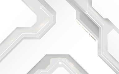 Aufkleber - Abstract white circuit board. Futuristic technology high-tech digital concept. White background. Vector illustration