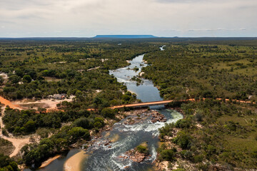 Wall Mural - aerial image of Prainha do Rio Novo Jalapão Tocantins Brazil