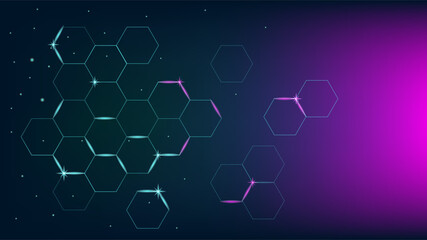 Poster - Futuristic Space Hexagon Cell Network