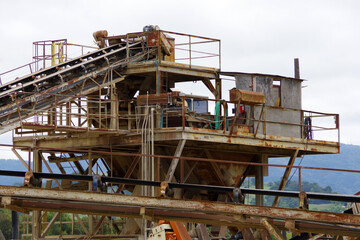 Partial view of an old gravel and rock processing plant