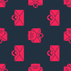 Poster - Set Envelope and check mark and Delete envelope on seamless pattern. Vector