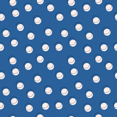 Poster - Blue background and polka dot in vector. Simple dots ornament like wallpaper. Seamless.