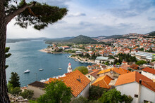 Elevated And Scenic View Of The Croatian Town Of Sibenik