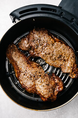 Cooking steaks in an air fryer