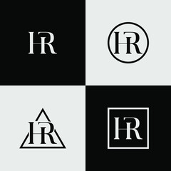 Wall Mural - H and R letter logo design