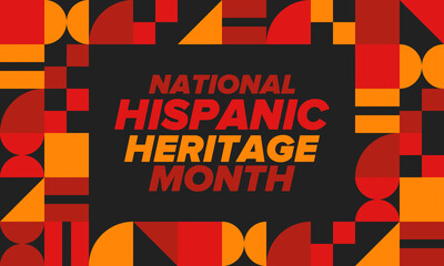 National Hispanic Heritage Month in September and October. Hispanic and Latino Americans culture. Celebrate annual in United States. Poster, card, banner and background. Vector illustration