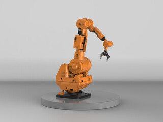 Poster - robotic arm on grey background