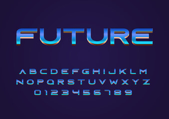 Wall Mural - future techno concept style vector font with uppercase and digit number