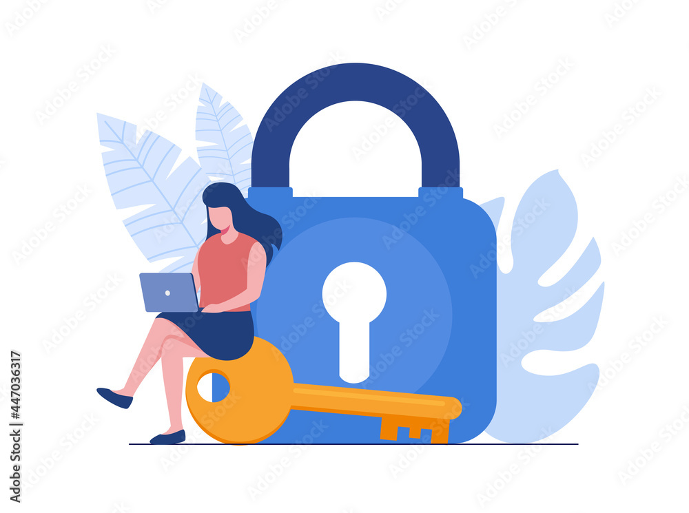 Personal data security, cyber data security online concept illustration ...