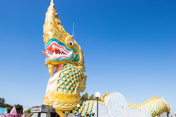 Wall Mural - YASOTHON, THAILAND - JAN03, 2021: Statue of Phaya Kan Kark is the landmark in Yasothon province, Thailand