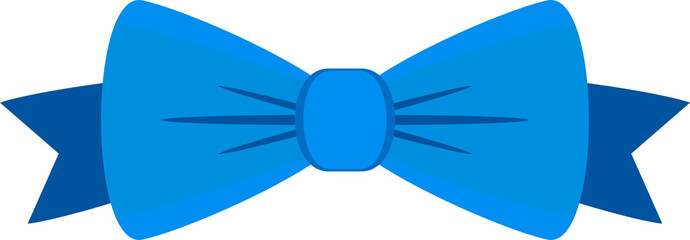 Wall Mural - Decorative festive blue bow. Icon for greeting cards.