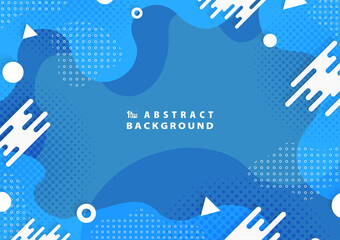 Fototapete - Abstract blue wavy design of modern template design. Artwork with geometric pattern background. illustration vector
