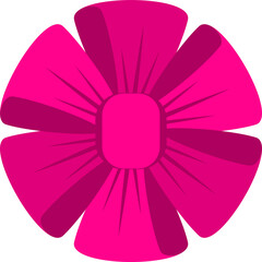 Decorative festive pink bow. Icon for greeting cards.