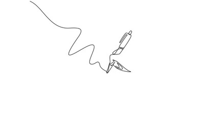 Poster - animated self drawing of single continuous line draw hand gesture draw straight diagonal line. write