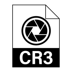 Fototapete - Modern flat design of CR3 file icon for web