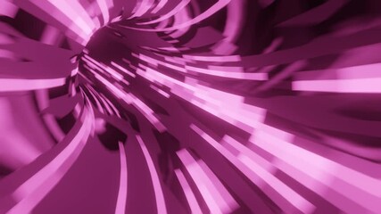 Pink light traces in fast movement inside a tunnel. Seamless looping motion graphic animated background