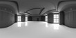 full 360 degree seamless panorama of classic vintage dark empty studio interior room 3d render illustration hdri hdr vr style