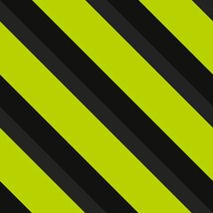 Poster - Warning yellow and black diagonal stripes. Vector seamless wallpaper. Caution pattern.