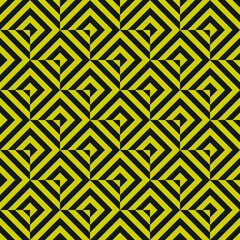 Poster - Caution tiles wallpaper. Vector seamless tiles in black and yellow optical colors.