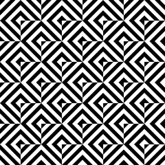 Poster - Zebra tiles wallpaper. Vector seamless tiles in black and white optical colors.