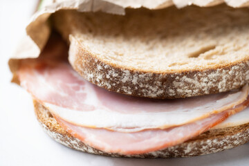 Poster - rustic gourmet ham sandwiches