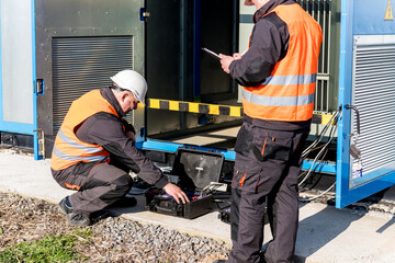 Wall Mural - execution of electrical measuring works on the power transformer